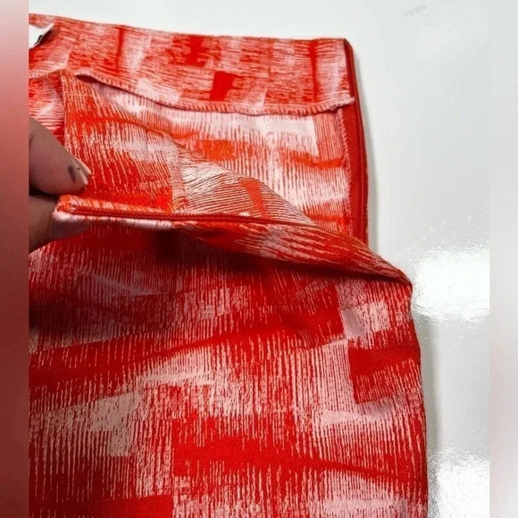 Hunter Bell Pants Orange Red White Paint Brush Ankle Cropped Slacks Size 4 - Picture 4 of 12